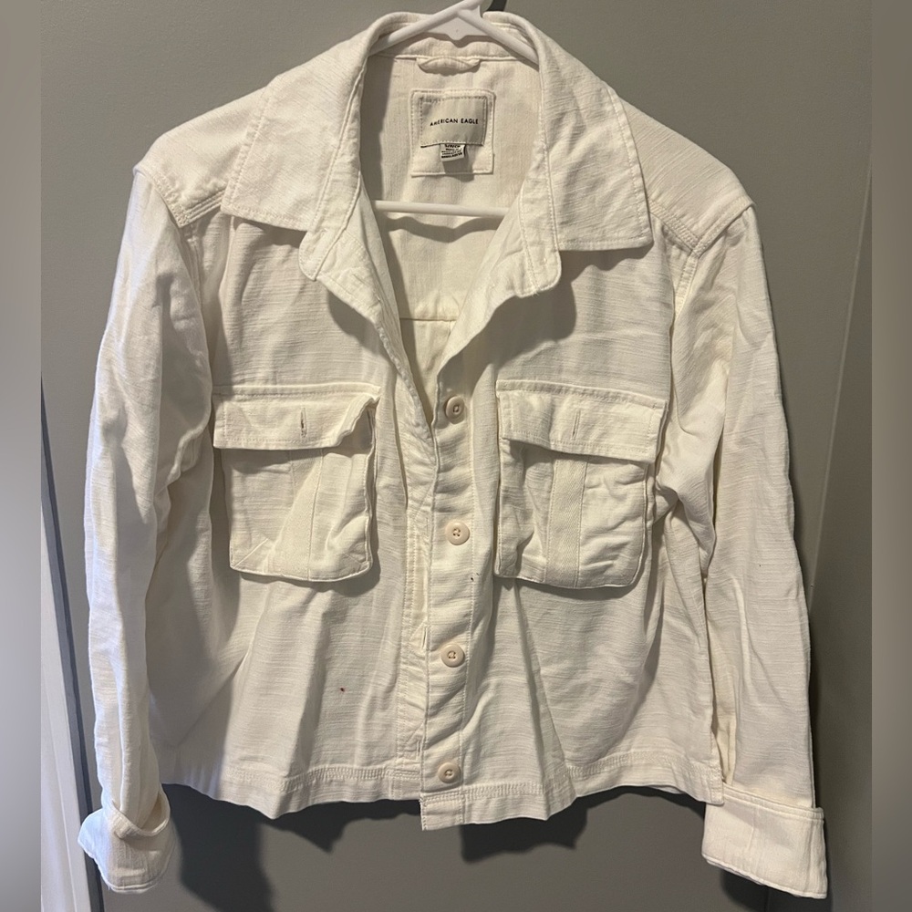 White Jean Jacket American Eagle Small Women’s